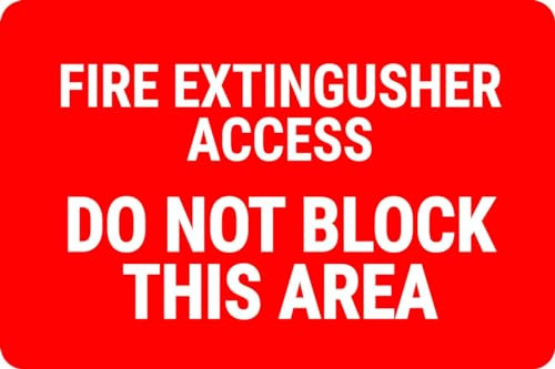 Feuerlöscher – Boden Nicht Blockieren Warnschild Metall Wanddekoration Retro Wandposter Vintage-Dekoration Metall Schilder Für Garage Garten Wohnzimmer S