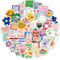 50 Aesthetic Sticker Set Blumen Smile Aufkleber Süße Stickers für Kinder Mädchen zum Basteln und Spielen (Smile Flower)