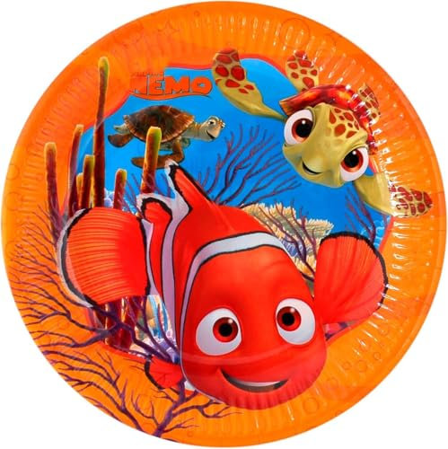 Disney 8 Piatti Carta Nemo 23 cm per Feste e Compleanni