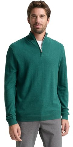 Tom Tailor Herren 1048018 Troyer Strickpullover mit Kaschmir-Anteil (1er Pack)