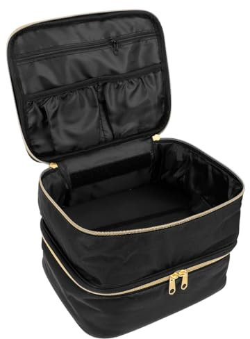 VALICLUD Nail Polish Storage Bag Portable Organizer Case Double-Layer Cosmetic Pouch for Bottles Travel Use