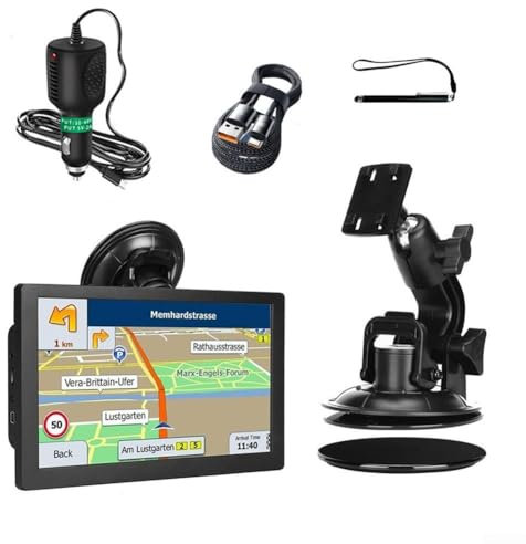 JGmotorfi Sistema de navegación GPS para coche de 9 pulgadas, navegador de vehículos comerciales con mapas europeos 2025 para camiones, autobuses, RV, reproductor multimedia, compatible con FM (en
