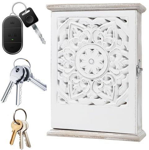 Schlüssel Aufbewahrung Box | Moderner Organizer Schrank Deko Für Zuhause | Holz Schlüssel Schrank Aufbewahrungsregal | Für Kleinteile Schmuck Flur Wohnzimmer Eingangsbereich Wohnung Homeoffice
