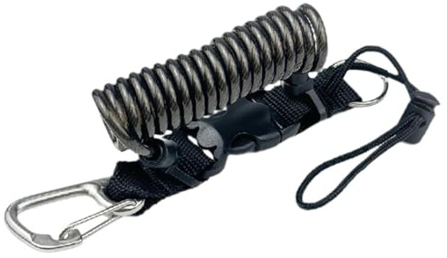 QUXVUIS Vielseitiges Armband mit Schnellverschluss und Tauchspirale für mehr Sicherheit beim Angeln und Tauchen, Schwarz, 30 x 7.5 cm