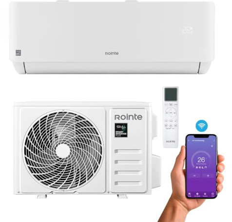 Rointe RX20 Split Aire acondicionado A+++ 4500 fg Blanco Refrigeración y Calefacción, 18000 BTU, WIFI, Control Voz, Smart Inverter Plus, Bomba Calor, Clase A+++/A++, Deshumidificador, Refrigerante R32