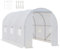 Outsunny Serra per Orto con 6 Finestre e Porta Avvolgibile, Serra da Giardino a Tunnel, Serra per Piante con Struttura in Metallo e Telo in Polietilene, 3.5x2x2m, Bianco