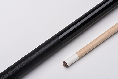 CUEL Code Black Billard-Queue schwarz für Poolbillard, 2-teilig, mit Vollholz-Oberteil, Leinen-Griffband und 3/8x10-Gewinde