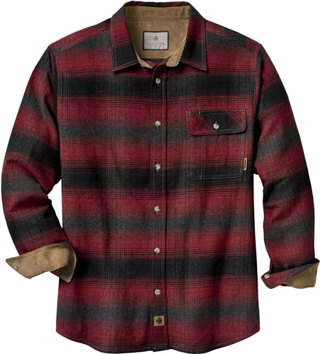 Legendary Whitetails Herren Standard Buck Camp Flanellhemd, Cabin Fever Red Plaid, Größe L
