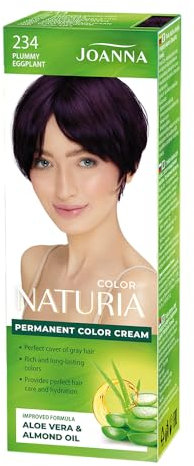 Joanna Naturia Permanent Hair Dye Cream - Ammoniakfrei & Sulfatfrei - Premium Quality Hair Colour - Plummy Eggplant - 100 g