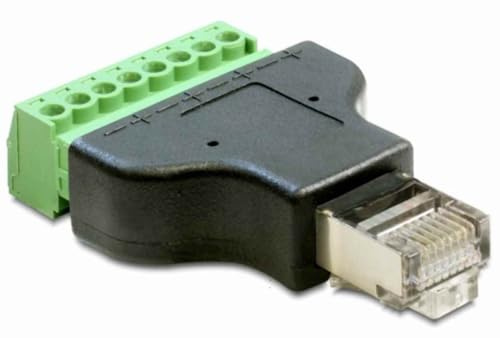 Goobay 76736 Terminal Block 8-pin > RJ45-Stecker (8P8C),, Schwarz