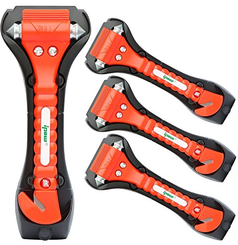 ipow 4 Packs Car Emergency Escape Window Break Hammer Safety Seat Belt Cutter Tool (Big For Adults)