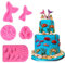 5 piezas de moldes de fondant de silicona con tema de sirena para decoraciones de cupcakes para fiesta temática de sirena