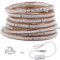 XUNATA Ruban Led, 220V-240V Bande LED Avec Interrupteur,3014 120leds/m IP65 étanche Strip Led, Blanc Flexible Bande lumière Pour Décoration Hôtel Mariage Fête (Blanc,1M)