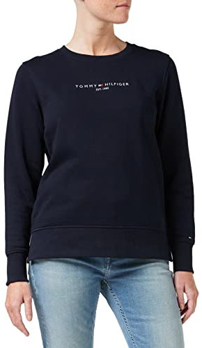 Tommy Hilfiger Regular Hilfiger C-Nk Sweatshirt, Maglione, Donna, S, Blu Scuro (Desert Sky)