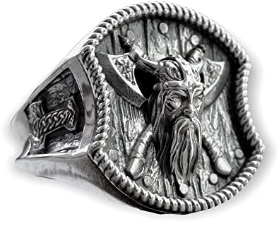 Wikinger Ring Sterling Silber 925 Thor Hammer Nordisch Krieger Odin Keltisch Handmade Schmuck