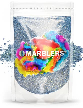 MARBLERS Blue Mica Powder [Magic Lake Pearl] 3oz (85g) | Cosmetic Grade | Epoxy Resin Pigment | Dye | Non-Toxic, Vegan, Cruelty-Free | Lip Gloss, Nails, Body Butter | Bath Bomb, Candle & Soap Making