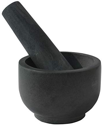 Kaizen Casa Black Granite Mortar and Pestle, Unfinished, 9.52 cm Diameter