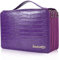 Shulaner 250 Slots Pencil Case with Zip 250 Holes PU Leather Large Capacity Pencil Case Organizer Bag Holder – Purple
