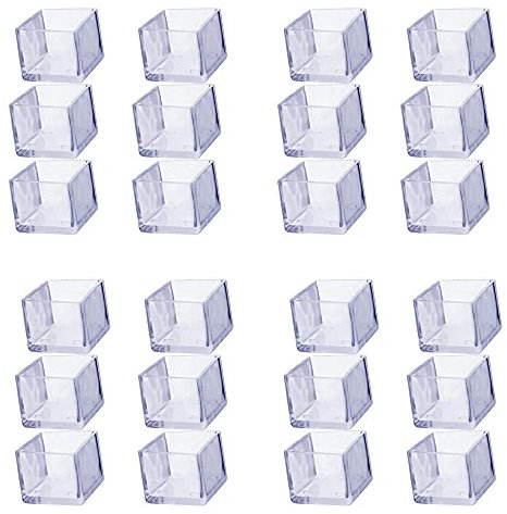 Zoyay Gommini Tappi Gambe Di Sedie Trasparente Silicone Antiscivolo Piedini Caps Gomma Quadrati Protector Pad per Mobili Tavoli Pavimenti Cuscini Covers-Quadrato (24 pezzi)_38 * 38mm
