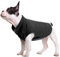 FUAMEY Hunde-Fleece-Weste, warmes Sweatshirt, Welpen, dehnbarer Pullover, Hunde-Rollkragenmantel, Winterjacke mit Leinenloch, Hunde-Dackel-Pullover, Yorkie-Kleidung für kleine, schwarz, Größe S