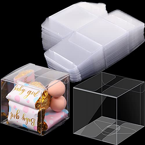 50 Stück Transparente PET-Boxen Transparente Geschenkboxen für Hochzeiten, Partys und Babypartys (2 x 2 x 2 Zoll)