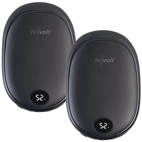 revolt Taschenofen: 2er-Set USB-Powerbank & 2-Stufen-Handwärmer, 2 A, 10.000 mAh, Display (Elektrische Handwärmer, Hand Warmer, Beheizbare Handschuhe)