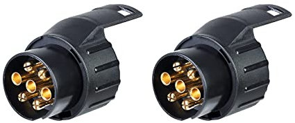 BEIJISTAR 2 x Anhänger Adapter 7 auf 13 polig, nach ISO 1724 und 11446, AHK für 12V Systeme, 7 Poliger Auto Steckdose zu 13 Poliger Anhänger Stecker, Adapter für Pkw, Kfz und LKW, Anhängerkupplung