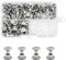 JINTANG 100pcs M5x4 vis chicago,rivet a visser,rivet cuir,Utilisé pour le bricolage en cuir Sac à vêtements, chaussures, livres et décoration (Argenté)