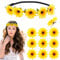 BETESSIN Blumen Haarband Sonnenblumen Stirnband mit 10 Haarspangen Gänsenblümchen Haarschmuck Gelb Haarreif Blumenkranz Damen Mädchen Strand Hochzeit Reise Karneval Party Kopfschmuck