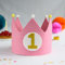 Little Goods - Geburtstagskrone - wendbare - Stoffkrone - Krone Kinder Mädchen Junge - Krone inklusive austauschbarer Zahlen - Kindergeburtstag - Rosa - Rosa-Gold