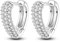 Hapour Creolen aus 925er-Sterlingsilber für Damen und Mädchen hypoallergene Huggie-Ohrringe mit Platin-Zirkonia Diamant-Schmuck ideal als Geschenk (Herz-Ohrring)
