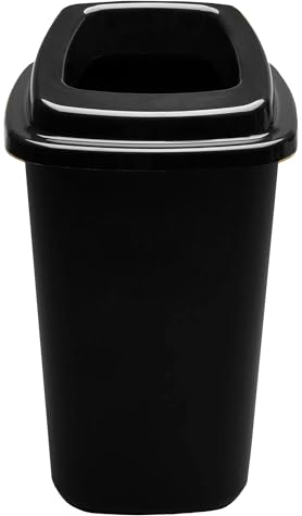 Home Centre Plastic Recycling Kitchen Office Waste Bin 28 Litre Black Open Touchless Rim Sorting Waste Segregation Recycle Rubbish Container Six Colour Code Management School Work Trash Box