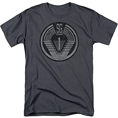 Stargate Sg1 Team Badge T Shirt Sci-Fi Tv Alien Show Tee Charcoal L
