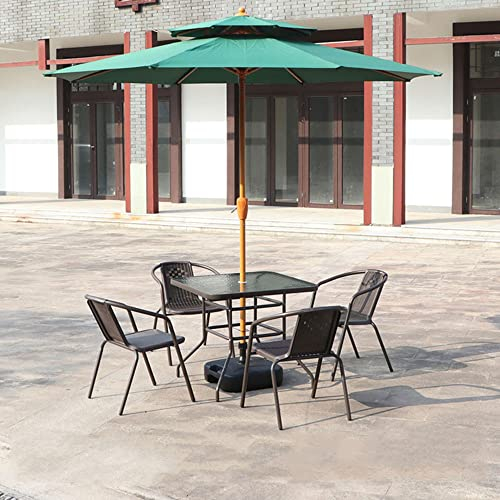 RNQZ Tische und Stühle für den Außenbereich mit Sonnenschirm-Sets, Rattan-Sessel für den Außenbereich, Esszimmerstuhl, Gartenmöbel, für Terrasse, Garten und Hof,Square Table