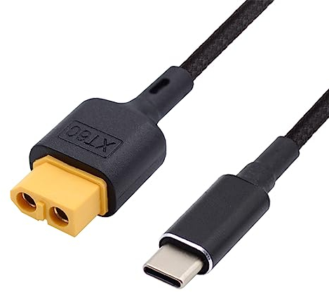 NFHK USB-C Charger Cord SC100 Protocol XT60 to Type-C Fast Charging Cable for RC Lipo Battery Quadcopter Multicopter Aeromodelling 100CM