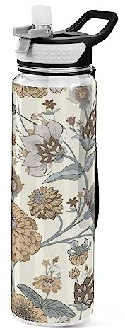 FRODOTGV Floral Vintage Paisley Boys Cycling Water Bottles Women Water Bottle Clear Water Bottles for Men