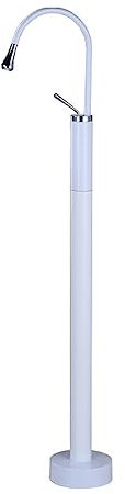 ZYCDP Robinet Salle Bain Baignoire Ilot,Robinet Baignoire Ilot Chaud Et Froid À Rotation De 360°,Robinet de Baignoire Sur Pied Laiton,Robinet Mitigeur Monotrou pour Baignoire,Blanc