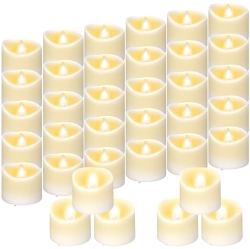 IGUGI Led teelichter mit Timer,LED Kerzen Set,Flameless Candles,Pack of 36 LED Tea Lights,Teelichtermit Timer für Dekoration Hochzeit Festival Parteien Hauptdekorationen(6 Stunden) Deko