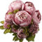 JOYHAZE - Lote de 1 ramo de peonías, 19 pulgadas de seda grandes flores de peonías con cogollos para la decoración de la oficina de reunión de la familia de la boda, pieza central de mesa, arreglo