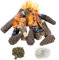 MrGas Log 10 Pack Gas Fireplace Logs, Ceramic Wood Gas Fireplace Log Set, Simulated Fake firewood, Ceramic, Gas Inserts, Decorative, Heat Resistant Realistic Logsfor Outdoor Fireplaces and Fire Pits