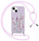 Foonary Cover con Cordino per Apple iPhone 13 Mini 5,4, Custodia con Laccio Collana Tracolla Aesthetic Disegni Morbido Silicone Necklace Regolabile Protettiva Corda Case per iPhone 13 Mini, Lavanda
