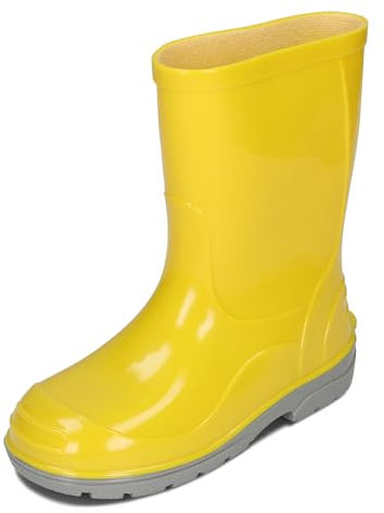 BeKiddy Bambini Stivali di Gomma da Pioggia Ragazze Ragazzi Rot Blau Grün Rosa 20-35 EU (Giallo, 32)