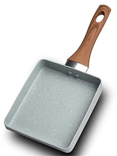 WBDHEHHD ,Casseruola rettangolare per frittata, padella per uova, pietra Maifan, manico, padella piccola in stile giapponese per pentola a gas