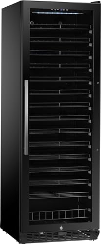 METRO Professional Cantinetta Refrigerata per Vino GWC1150, Acciaio Inox/Vetro, 140 Bottiglie, 424 L, Termostato Digitale Touch e Luci a LED, 14 Ripiani In Metallo, con Serratura