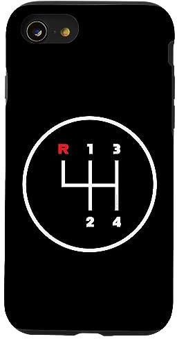 Car Manual Gear Shifter Knob Pattern (4 Speed) Case for iPhone SE (2020) / 7 / 8