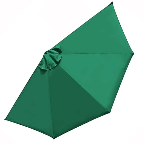 COKYIS Ersatzschirm für Wohnungen, Veranda, 2,7 m, halbrunder Regenschirm, Ersatzbezug für den Außenbereich, Marktschirm, halbrund, grün, 270cm/9ft-5ribs