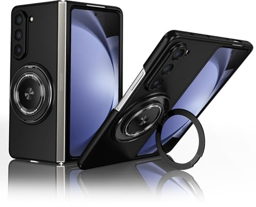 ZHOZEXIN Compatibile con Samsung Galaxy Z Fold 5, Supporto ad Anello Magnetico Antiurto Custodia Sottile Protettiva, Custodia per Telefono per Samsung Galaxy Z Fold 5 (Nero)
