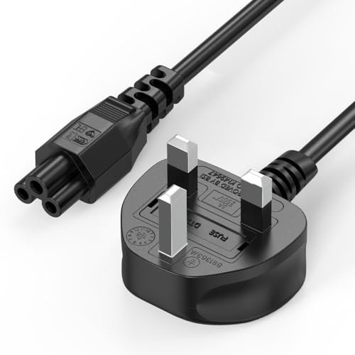Laotop Power Cable 3M, Mellbree UK 3 Pin C5 Cloverleaf Power Cable for Laptop Compatible with Acer, Dell, HP, Sony, Delta, Lenovo, ThinkPad, IdeaPad, Yoga, Edge, Asus Rog, Trio, LG