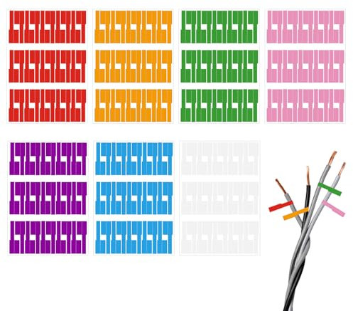 7 pegatinas para cables, etiquetas de cable, etiquetas de alambre, etiquetas autoadhesivas, etiquetas para bridas, etiquetas de cargador