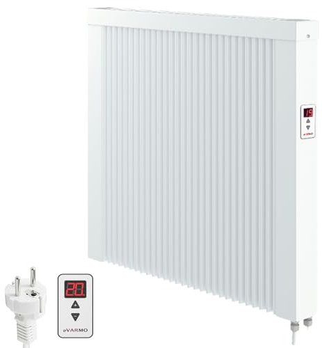 eVARMO Areo Direct 650 W Elektroheizung Wandmontage - Elektroheizkörper mit Thermostat - Elektrische Heizung Smart Home - App steuerbare Heizung ohne Hub - Digitale WLAN Elektroheizung